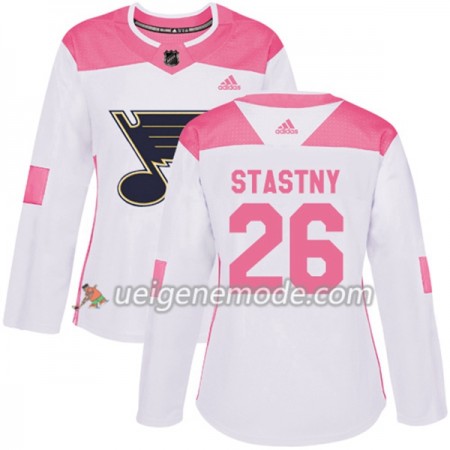 Dame Eishockey St. Louis Blues Trikot Paul Stastny 26 Adidas 2017-2018 Weiß Pink Fashion Authentic